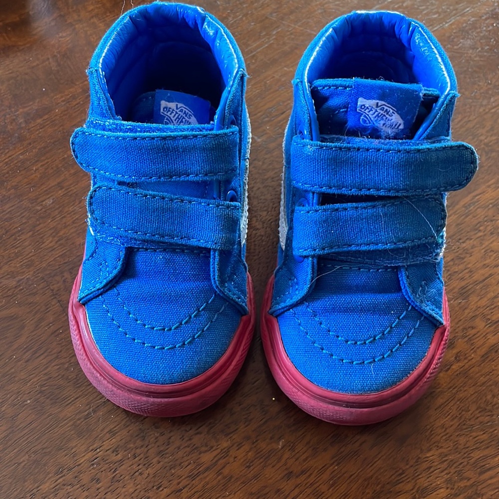 Vans off the wall baby sneakers blue toddler size 4.5.
